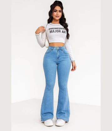 Kashian Women's Boyfriend Fit High-Rise Jeans ( Light Blue )