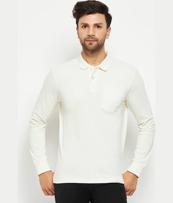 98 Degree North Pack of 1 Cotton Blend Regular Fit Solid Full Sleeves Men's Polo T Shirt ( Khakhi )