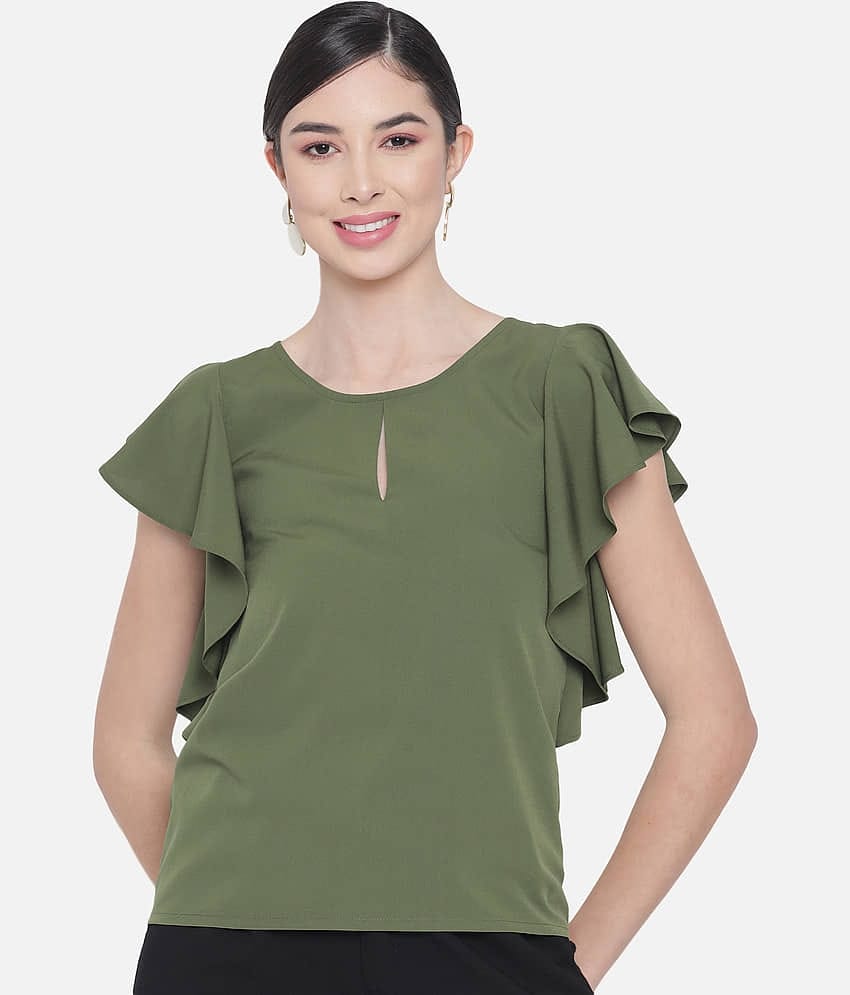 ALL WAYS YOU Women's Polyester Regular Top ( Green )