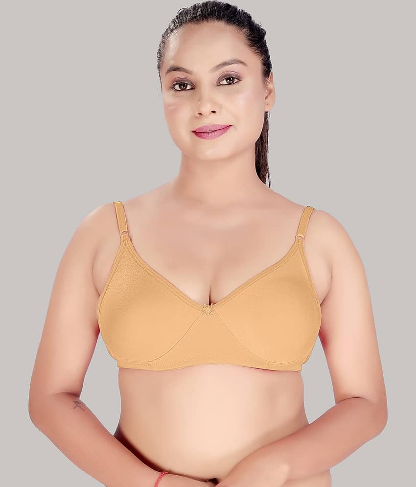 HAYA Cotton Non Padded Women's Plunge Bra ( Beige )