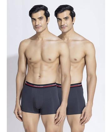 John Players Grey Trunks Cotton Blend Men's Trunks ( Pack of 2 )