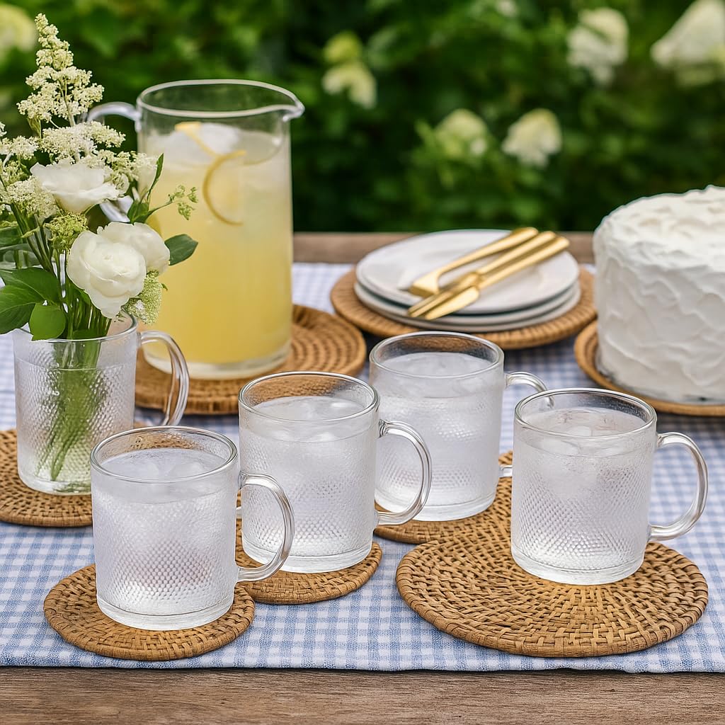 Coffee Tea Cups || Aldan Mug Crystal Clear with Handle || Tea || Milk || Hot and Cold Drinks Mug Kitchen || Dining Tableware Dinnerware (300ML)