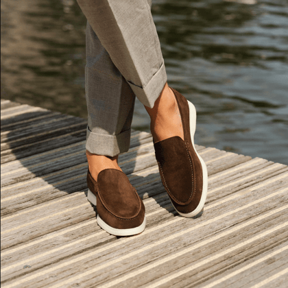Old Money Suede Leather Loafers (Brown)-6