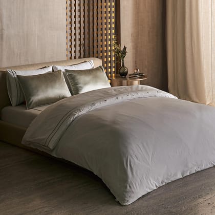 DDECOR - Astoria Collection 100% Cotton Plain & Texture Pattern 180TC Super King Bedsheet |274 CM X 274 CM| - Grey