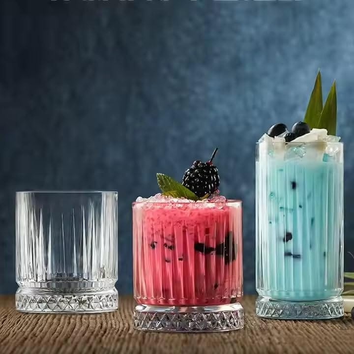 Whiskey Brandy Glasses | 310 ML | Premium Stylish Wine Glass | Old Fashion Rocks Tumblers | Cocktail Scotch and Rum |