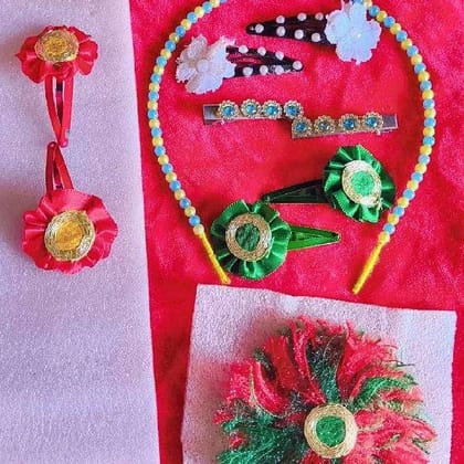 Premium Handmade Hair Pin Band Multi Color Festive Occasion