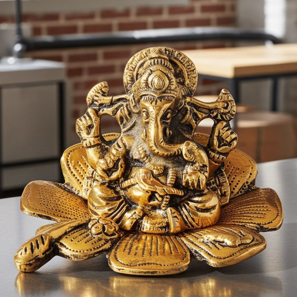 Aluminium  Showpiece Gudal Ganesh (ASMAS288 G)