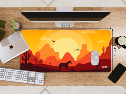 "HORSE IN THE DESERT" Gaming Mousepad- Elevate Your Gaming Experience-Extra Large (42CM X 90CM)
