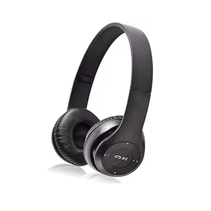 P47 Wireless/Bluetooth Over Ear Headphone With Sd Card Slot Bluetooth Headset (Multi Colour)