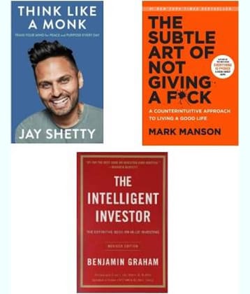 Combo Of 3 Best Selller Boooks: Thee Subttle Art + Intelligent Invesstor (English, Paperbackk)  (Paperback, Jay Shetty, Mark Manson, Benjamin Graham)