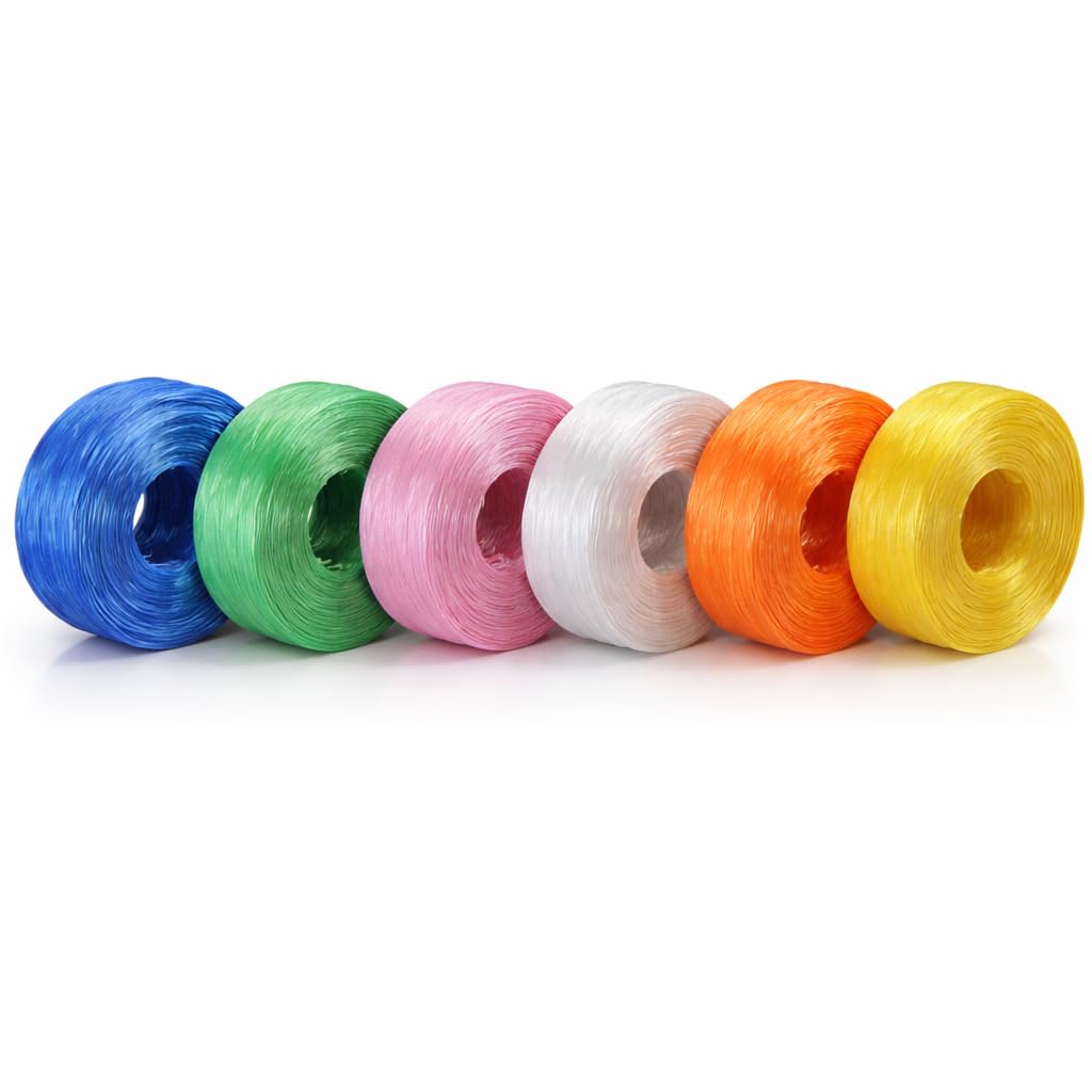 Plastic Sutli Rope for Packing – PP Twine (Pack of 2 Rolls) – Polypropylene String Rope for Packaging, Sewing & Bundling – Strong, Soft & Shiny – Multicolor (Color as per Availability)