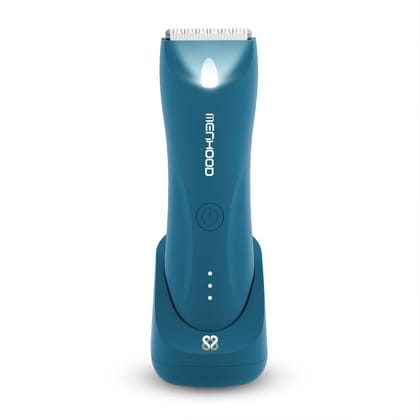 MENHOOD Trimmer 1.0 Pro Blue Edition Waterproof Manscaping Body Ball Groin Trimmer for Men Type-C Wireless Charge LED Spotlight 150 Min Runtime Ceramic Blade IPX7 1.0 Pro Blue / Trimmer 1.0 Pro Blue