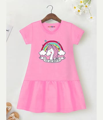 Trampoline Pink Cotton Girls Frock ( Pack of 1 )