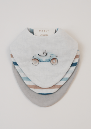 Set of 3 Bibs Roadster +  + Stripes
