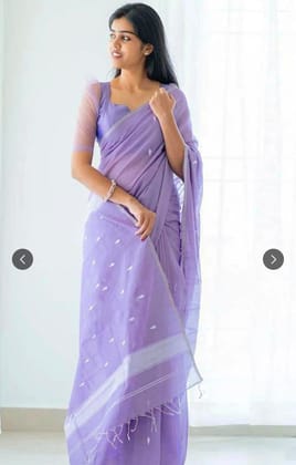 Cotton saree | printed | Purple | 600g