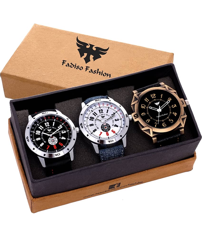 Fadiso Fashion Multicolor Leather Analog Men's Watch