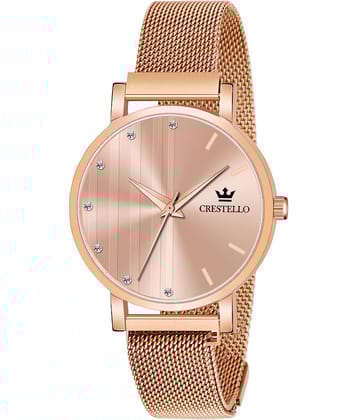 Crestello - Rose Gold Metal Analog Womens Watch