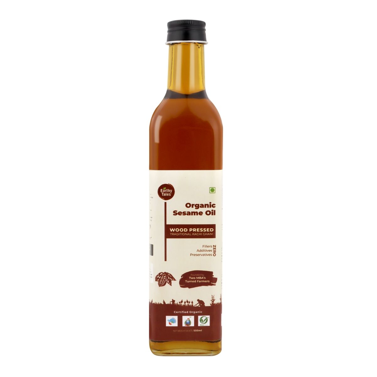 Earthy Tales Organics Organic Wooden Pressed Organic Sesame Oil Online, 500 ml
