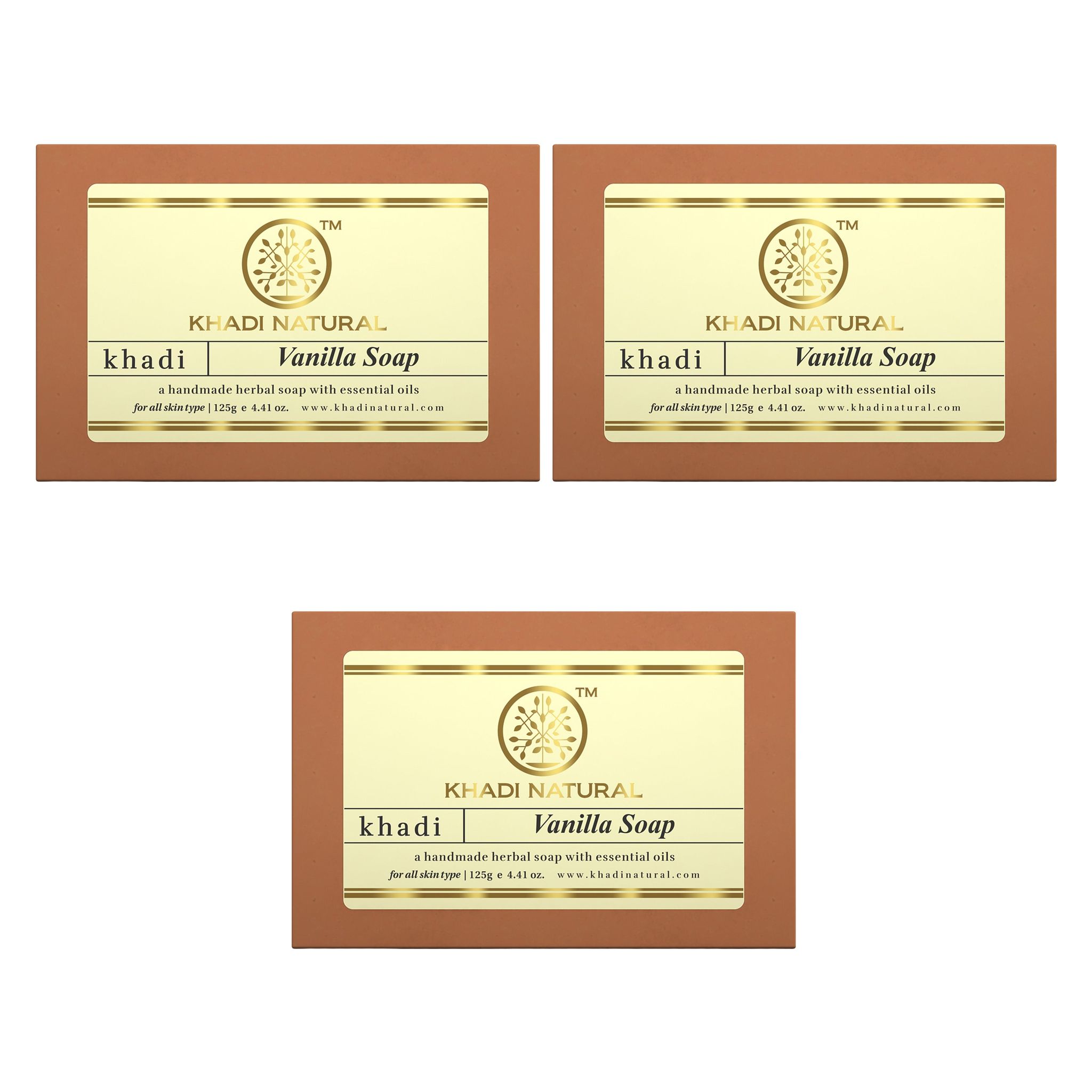 Khadi Natural Vanilla Soap Combo Pack Of 3 – 125gm Each