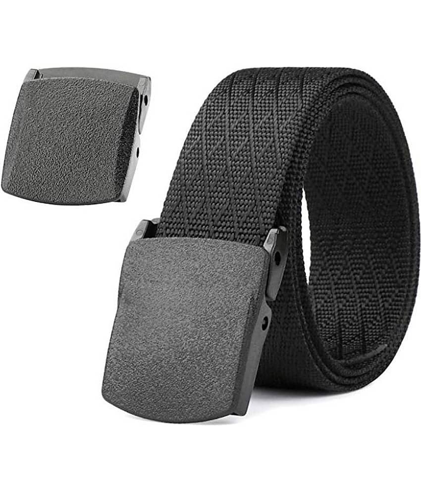 Edifier - Black Nylon Men's Casual Belt ( Pack of 1 )