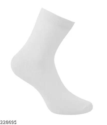 White plain formal Lycra cotton socks/school socks