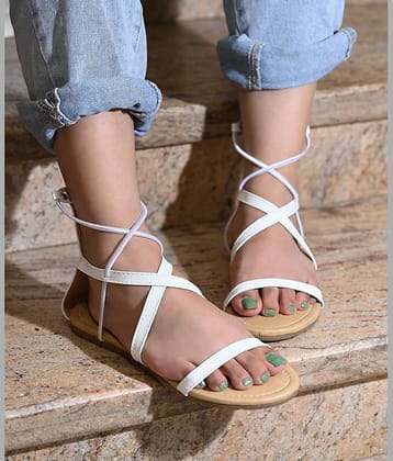 Shoetopia White Women's Flats