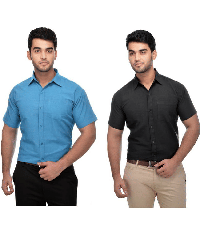 DESHBANDHU DBK Cotton Regular Fit Half Sleeves Men's Formal Shirt - Multi ( Pack of 2 )