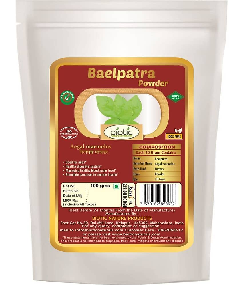 Biotic Baelpatra Powder / Bel Patra Powder / Bel Leaf Powder 100 gm