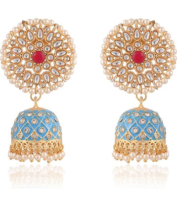 VIRAASI - Blue Jhumki Earrings ( Pack of 1 )