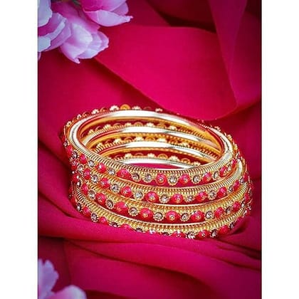 Traditional Red Bridal Floral Design Bangles