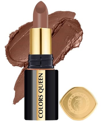 Colors Queen Luxury Matte Non Transfer Highly Pigmented Lipstick 4g, Nude (Shade - 14)
