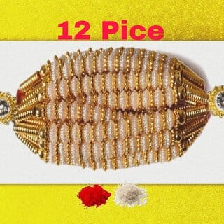 (Pack of 12) CHARKEE Fancy 12 Bhaiya Bhabhi Rakhi (Multicolour)