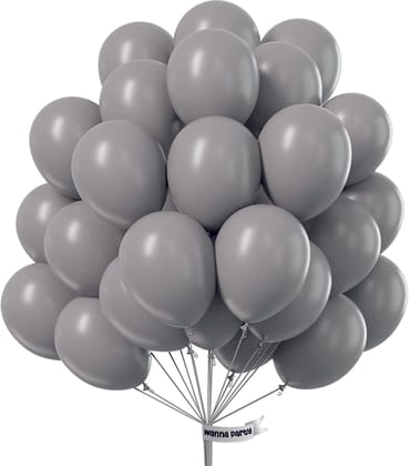 Matte Grey Color Balloons 10 inch - 50 PC