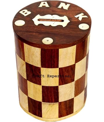 SWH Brown Wood Piggy Bank - Pack of 1