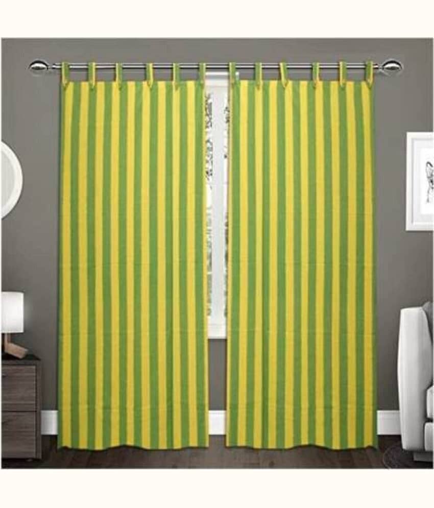 NISSI Set of 2 Door Semi-Transparent Tab Top Cotton Curtains Yellow