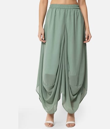 ALL WAYS YOU - Mint Green Georgette Flared Women's Ruffled Palazzos ( Pack of 1 )