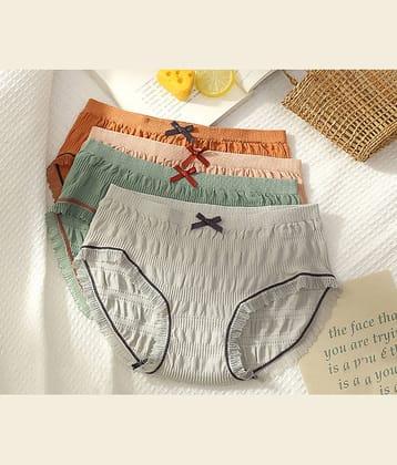 3Mads Pack of 4 Nylon Hipster For Women ( Multicolor5 )