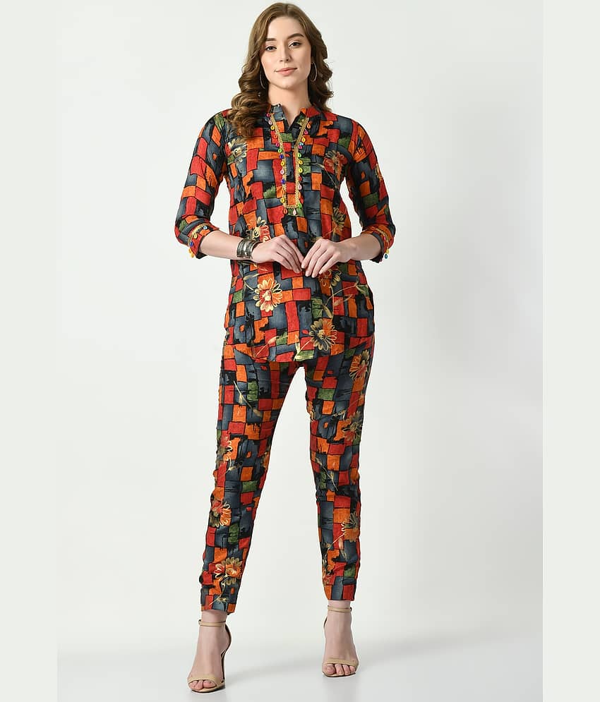 MAURYA Women Printed Shirt With Palazzos Co-Ord Set ( Multicolor )