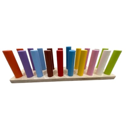 Zuvoy Color Match Fun Wooden Color Matching & Sorting Peg Toy | Montessori Educational Toy for Kids | Fine Motor & Cognitive Skill Development | BIS Certified | 2+ Years