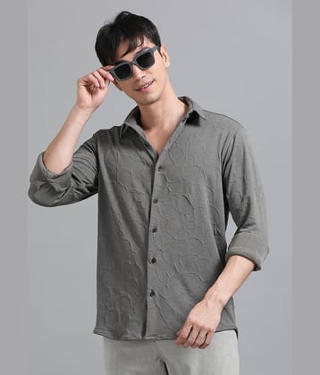Paul Street Polyester Relaxed Fit Self Design Full Sleeves Men's Casual Shirt - Grey ( Pack of 1 )