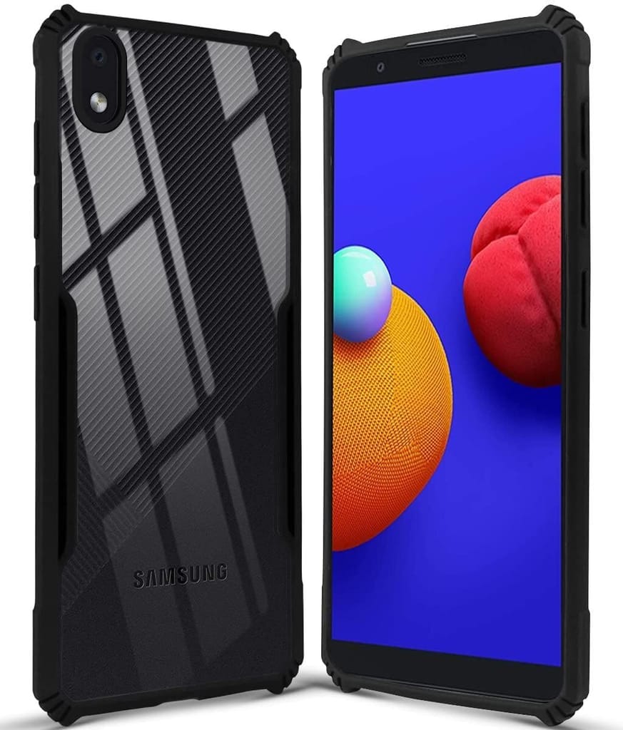 PLUGTECH Slim Shockproof Case | Matte Black Soft | Drop Protection | Precise Cutouts | Premium Mobile Cover for Samsung Galaxy M01 Core