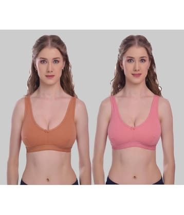 Elina - Lavender Cotton Non Padded Women's Sports Bra ( Pack of 2 )