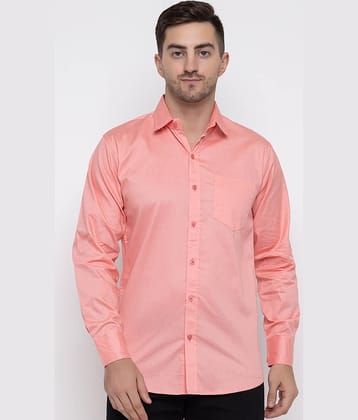 MODERNITY Cotton Blend Regular Fit Solids Full Sleeves Men's Casual Shirt - Pink ( Pack of 1 )