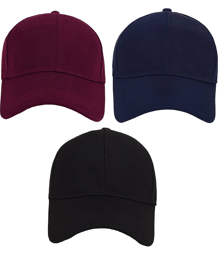 Zacharias - Multi Color Cotton Blend Men's Cap ( Pack of 3 )