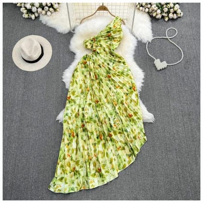 Noah one shoulder dress-XS / Green