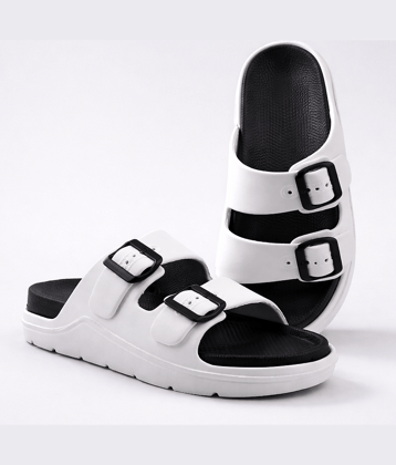 Clymb White Men's Daily Slipper