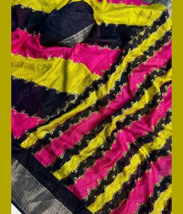 Sanwariya Silks Silk Embroidered Regular Saree With Unstitched Blouse Piece ( Multicolor )