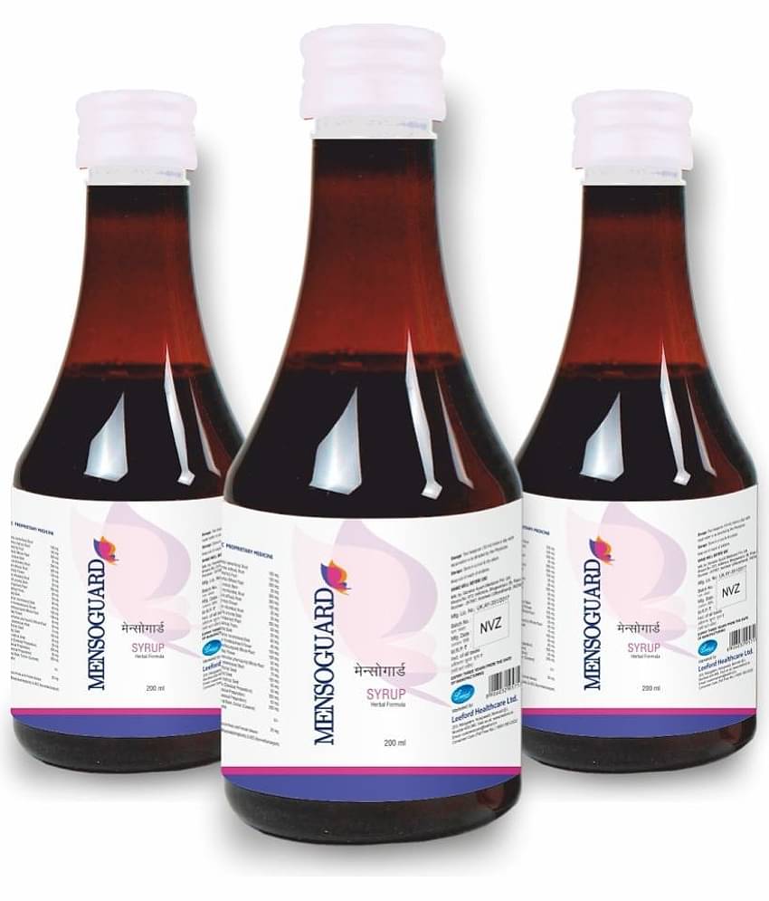Leeford Mensoguard Syrup, Relieves cramps, regulates flow & reduces irregularities, 200ml Pack of 3