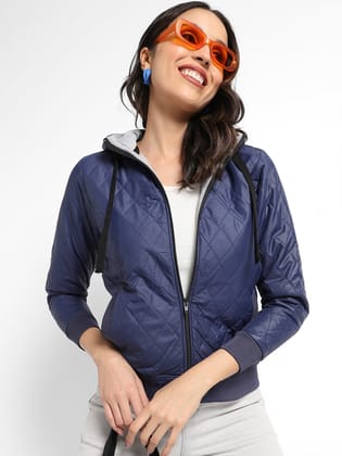 Quilted Puffer Jacket With Zip Closure-S