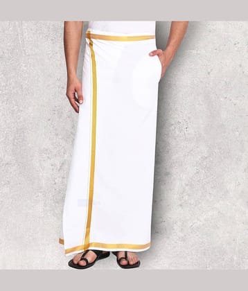 GOWRI TEX Cotton Men's Dhoti White ( Pack of 1 )